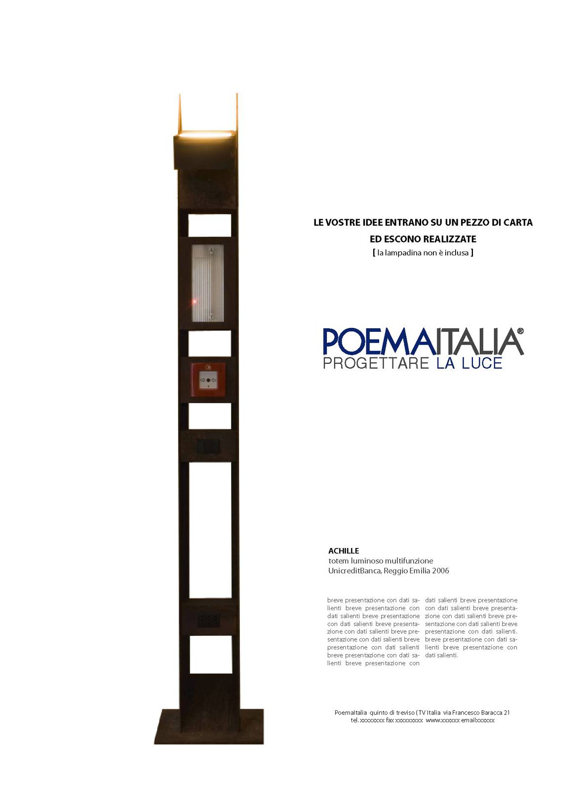 BVC, PoemaItalia illuminotecnica, advertising