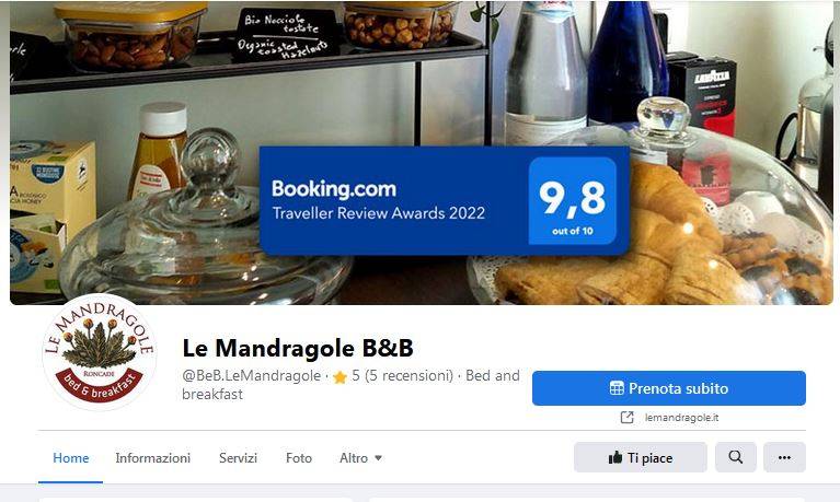 BVC, Le Mandragole B&B, immagine coordinata off/online, marketplace